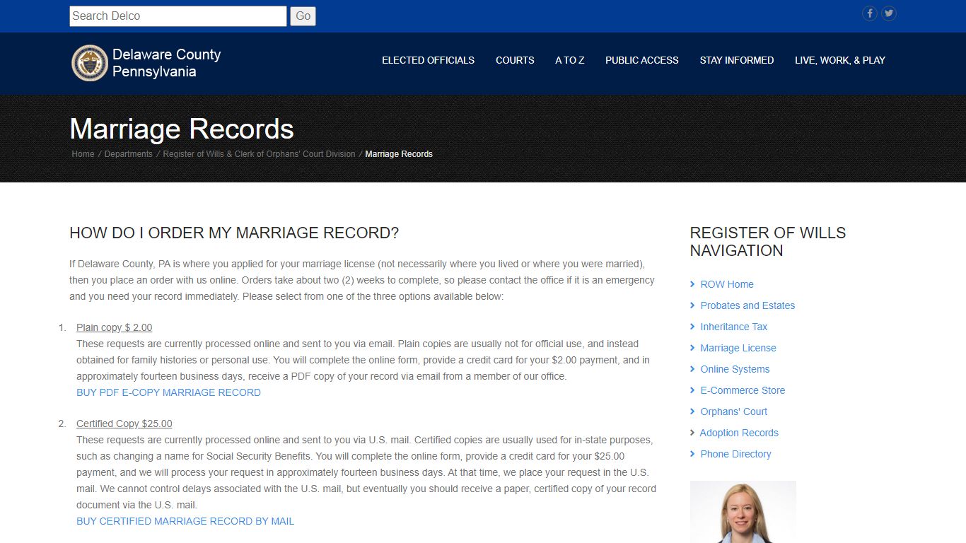 Marriage Licenses Applications - Delaware County, Pennsylvania