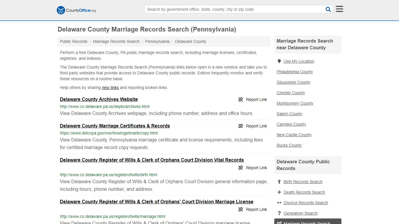 Marriage Records Search - Delaware County, PA (Marriage ...